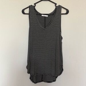 NWOT Double Zero Striped V Neck Top